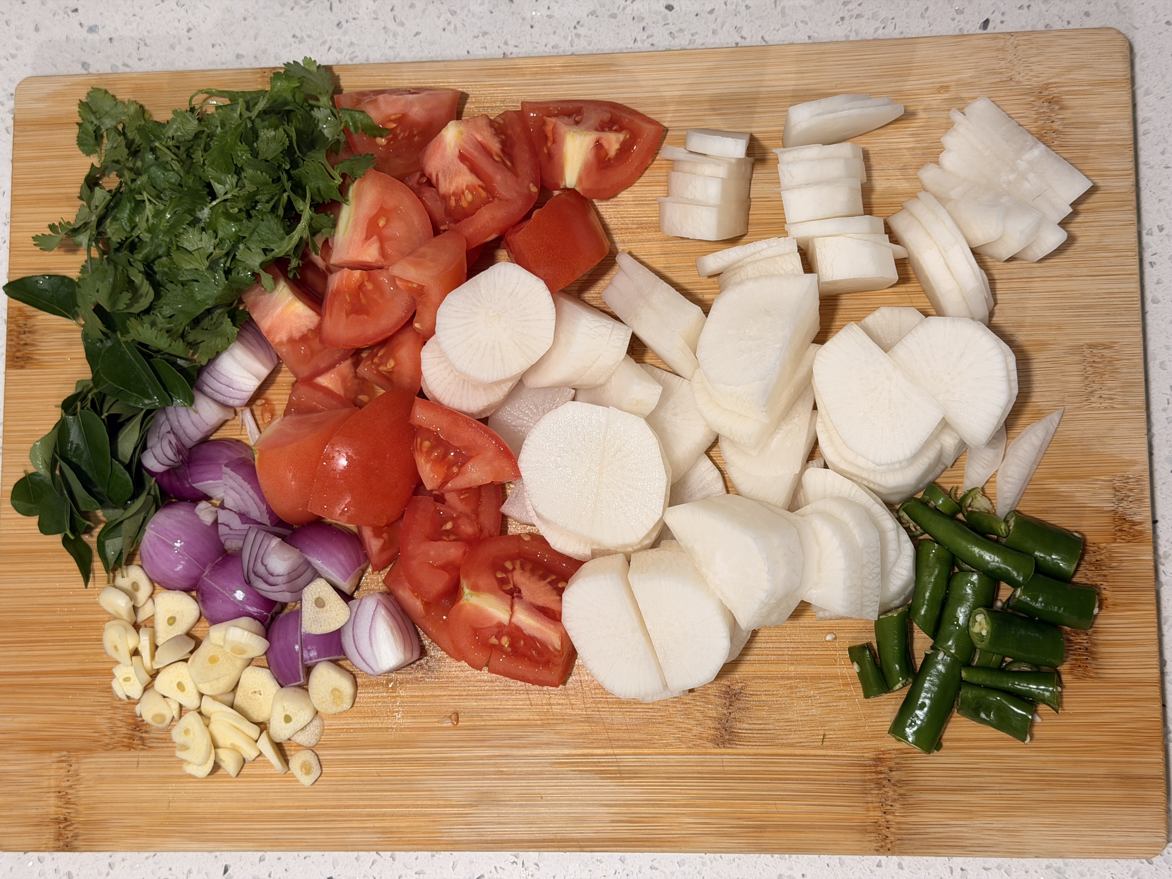 Fresh ingredients laid out